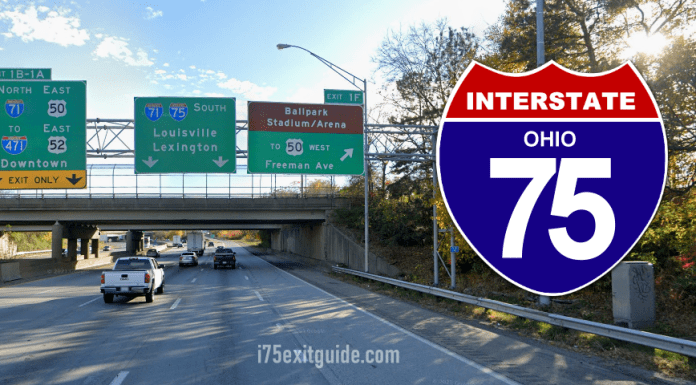 I-75 South Closing, Detoured April 17-20 for Bridge Demolition Ohio I-75 Traffic | I-75 Exit Guide